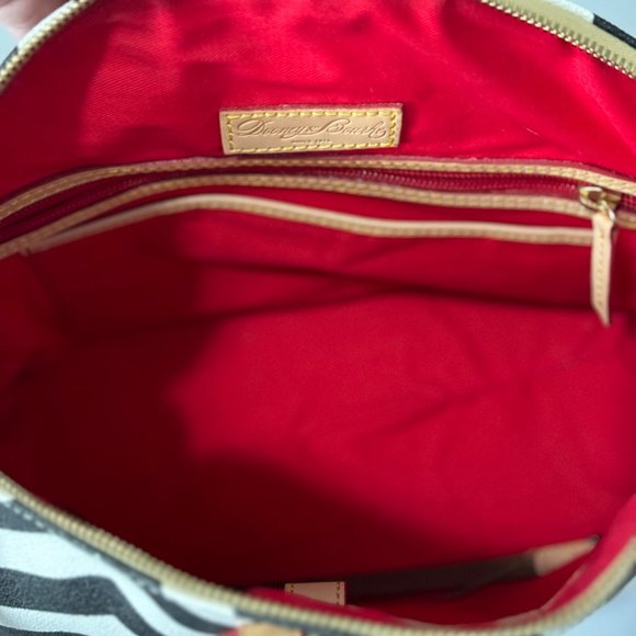 Dooney & Bourke Chevron Leather Satchel Bag | Black and White Geometric … - Picture 15 of 16